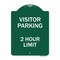 Signmission Visitor Parking Sign Visitor Parking 2 Hour Limit, Green & White Alum Sign, 18" x 24", GW-1824-22729 A-DES-GW-1824-22729 - alternate 1